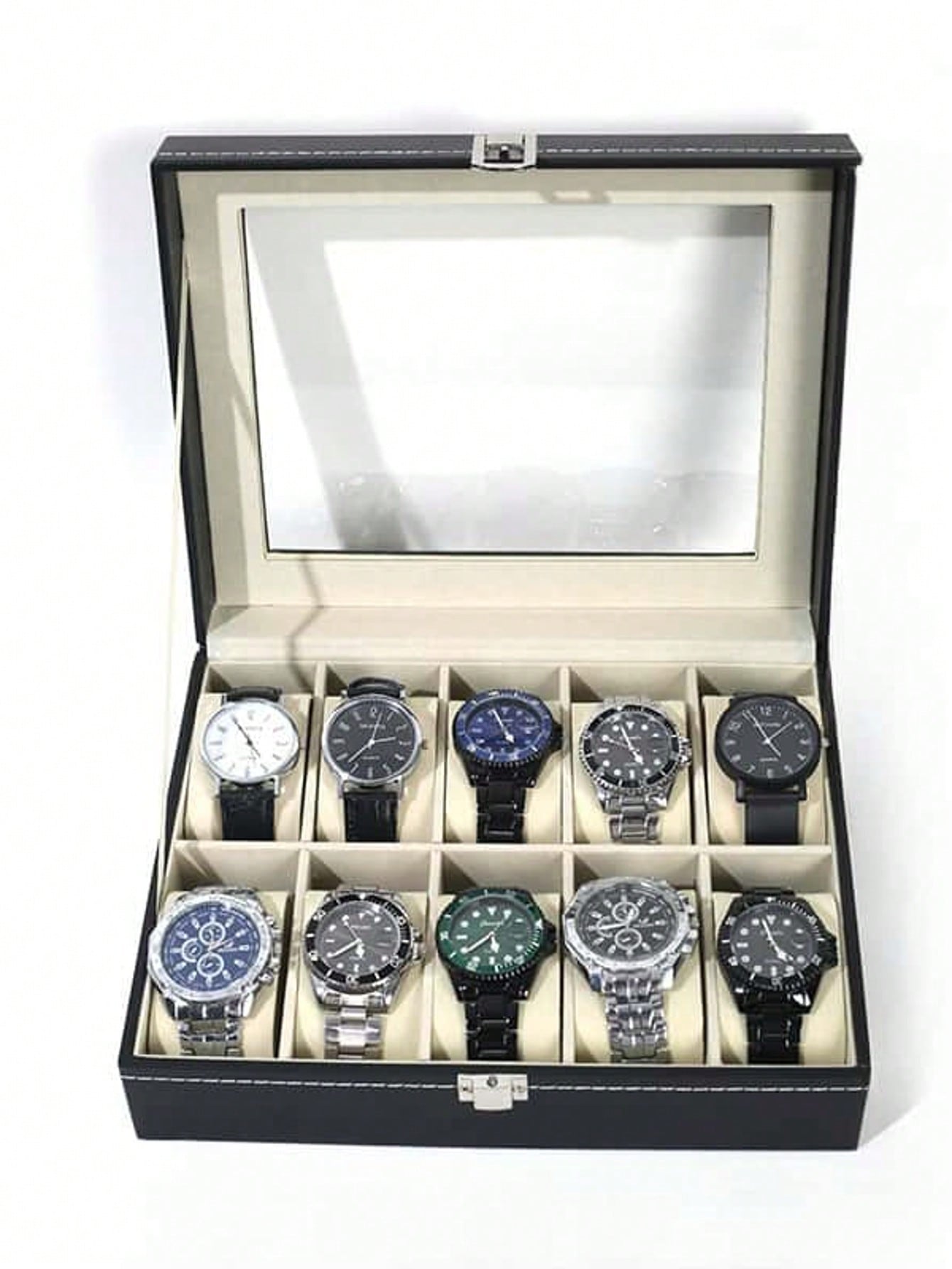 Jewelry Stores Watches - Leather Watch Box with Lock, Large