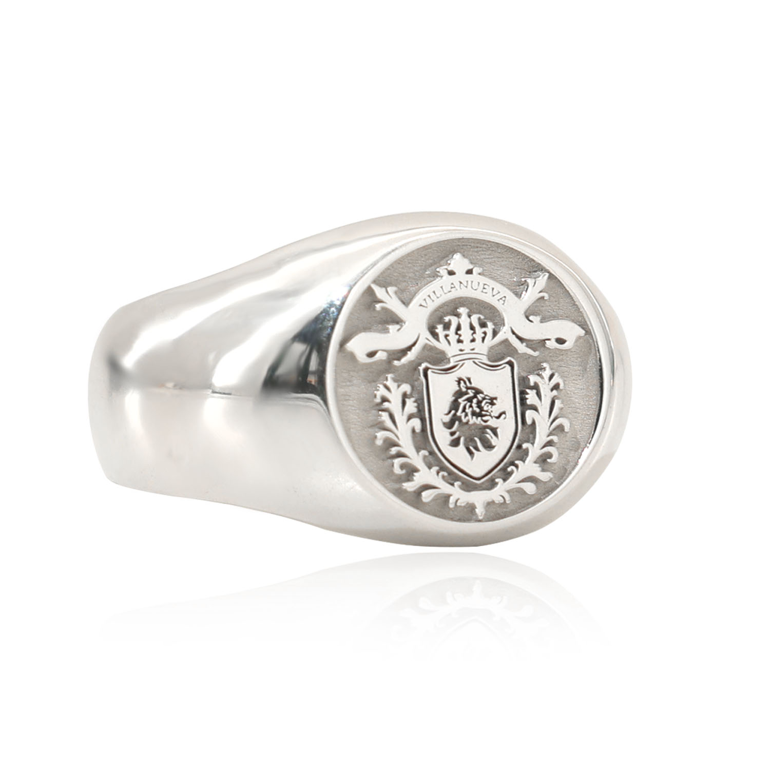 Mens Signet Ring - 17mm Round 925 Solid Silver Men