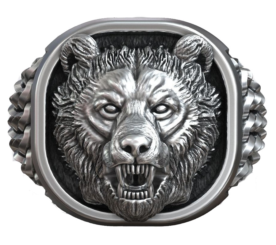 22g Viking Bear Head Nordic Or - đánh giá và giá Mens Signet Ring