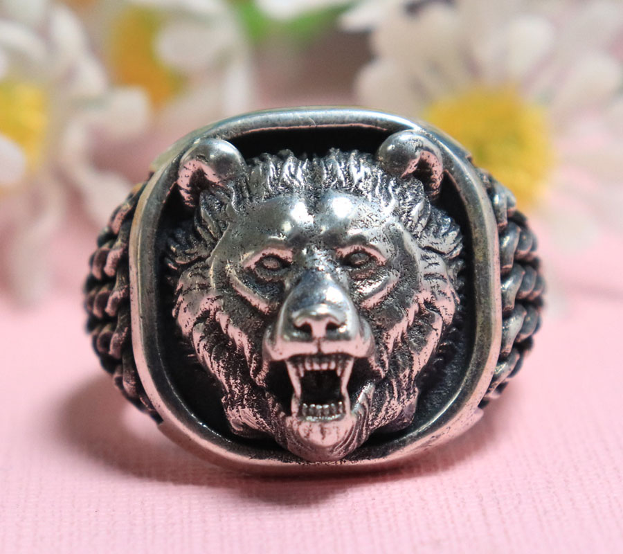 22g Viking Bear Head Nordic Or - đánh giá và giá Mens Signet Ring