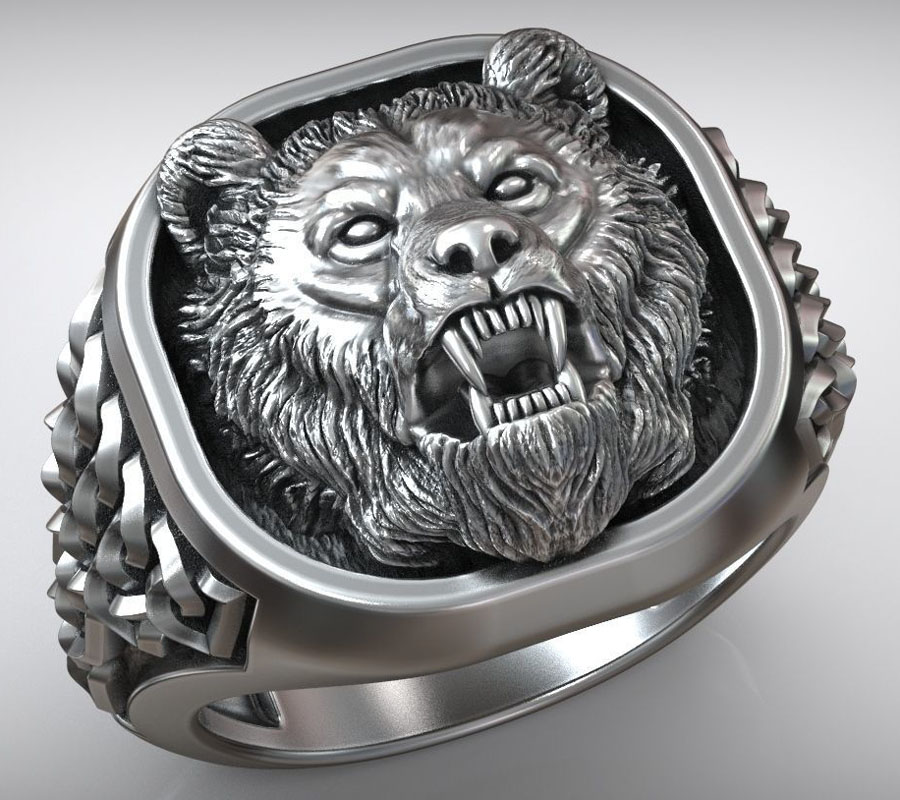 22g Viking Bear Head Nordic Or - đánh giá và giá Mens Signet Ring