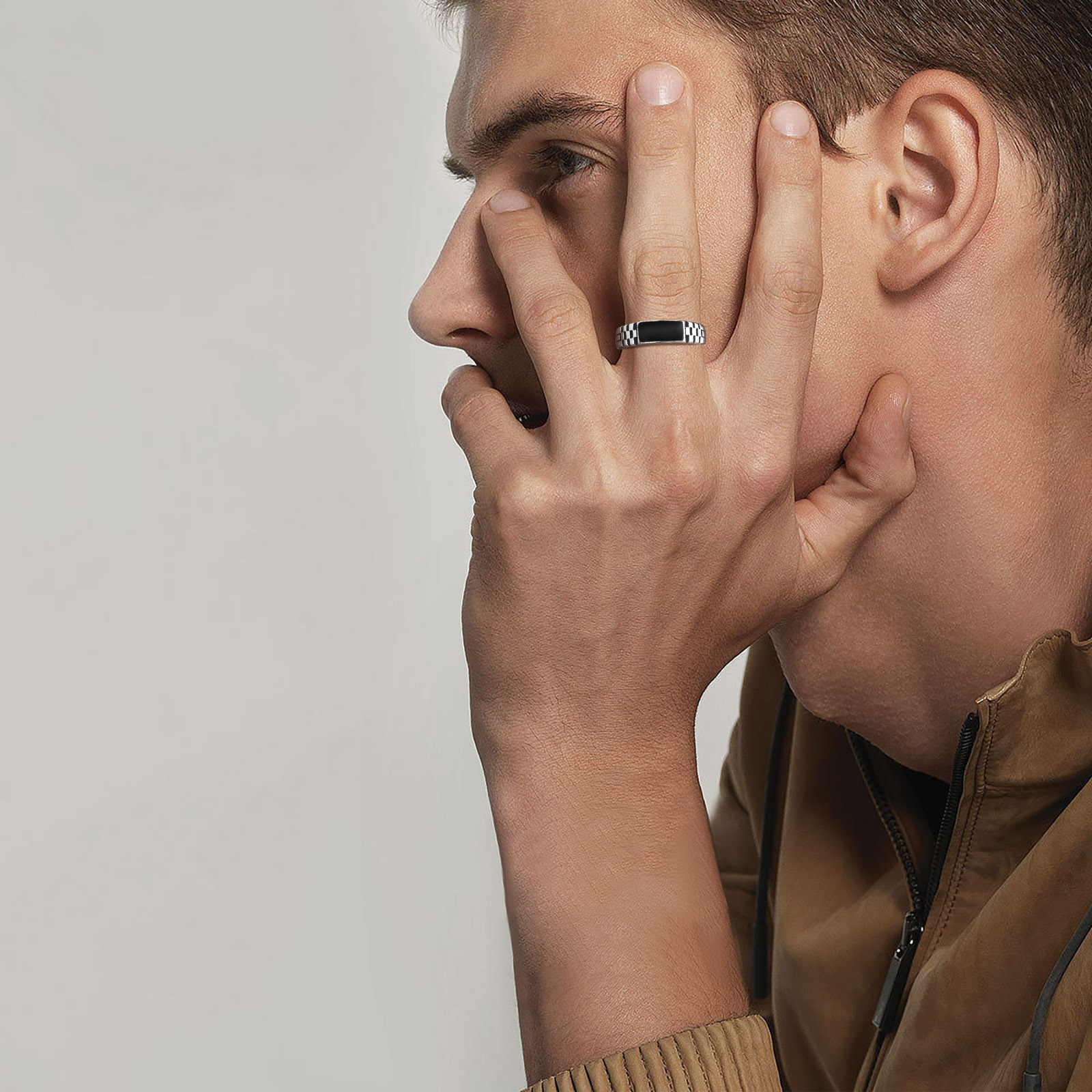 Vnox Mens Open Rings, Black En - đánh giá và giá Mens Signet Ring
