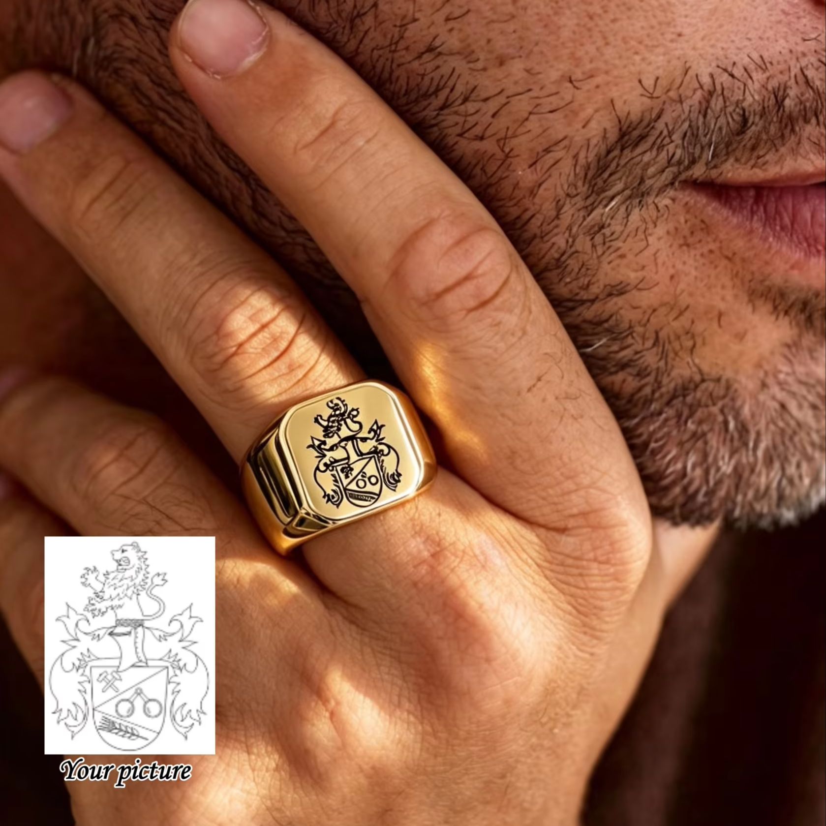 Custom Family Crest Signet Rin - đánh giá và giá Mens Signet Ring