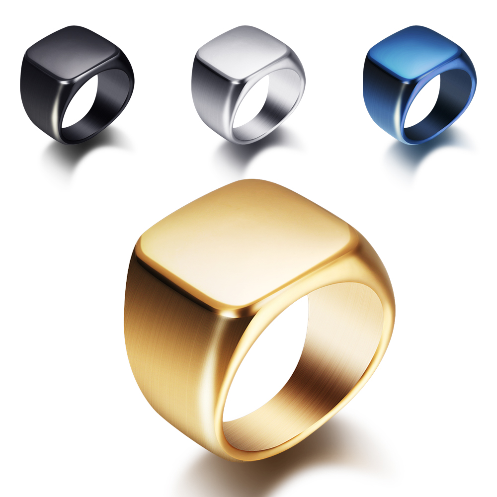 Free Engrave New Silver/Gold/B - đánh giá và giá Mens Signet Ring