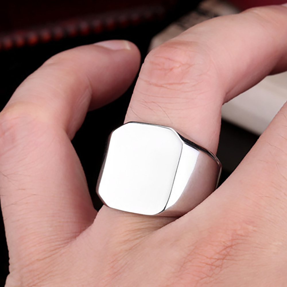 Free Engrave New Silver/Gold/B - đánh giá và giá Mens Signet Ring