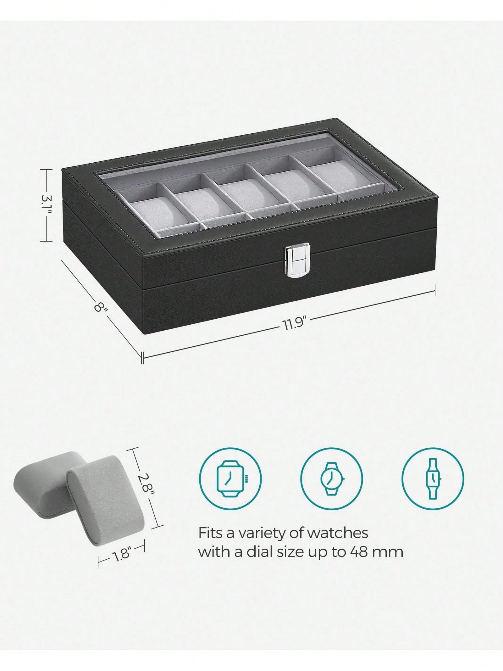 12-Slot Lockable Watch Box wit - đánh giá và giá Jewelry Stores Watches