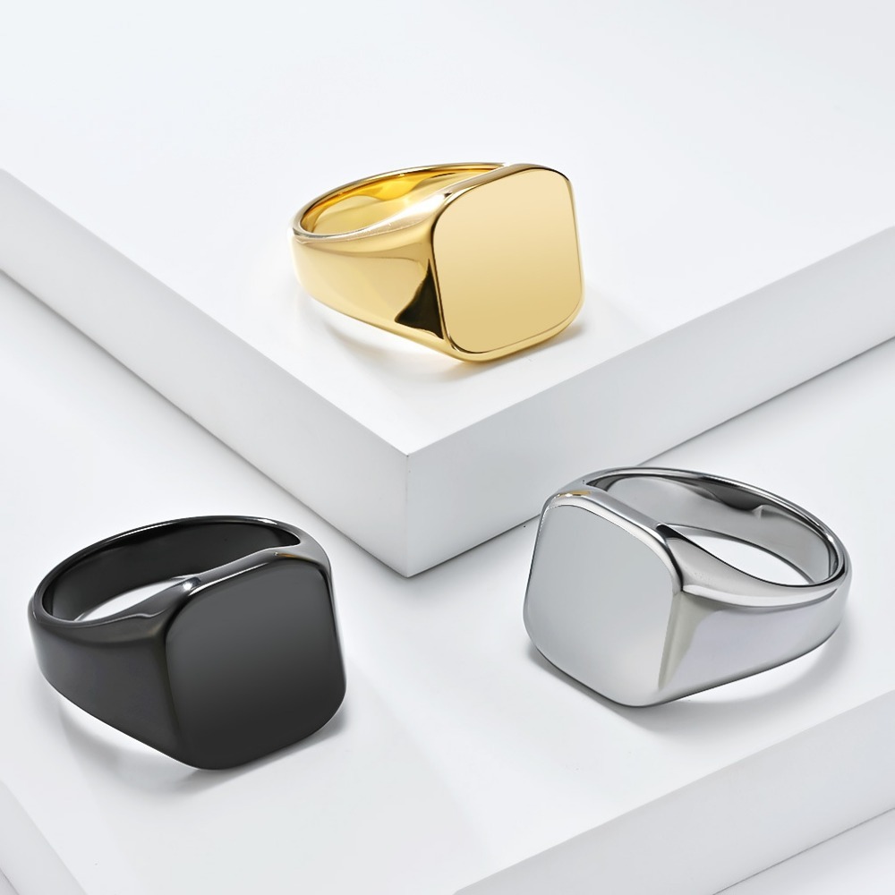 Somen Signet Square Tungsten C - đánh giá và giá Mens Signet Ring