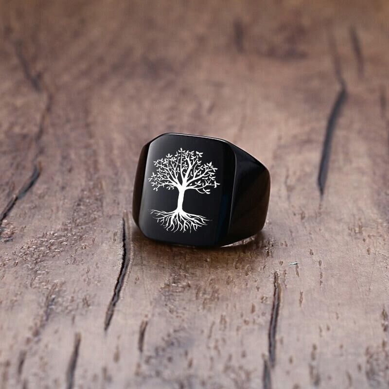 Vnox Đá Punk Sóc Cây Signet Nh - đánh giá và giá Mens Signet Ring