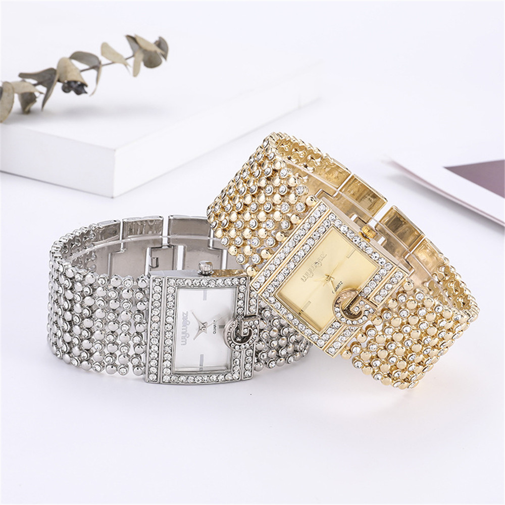 Đơn Giản Vuông Vàng Đồng Hồ Nữ - đánh giá và giá Jewelry Diamond Watches