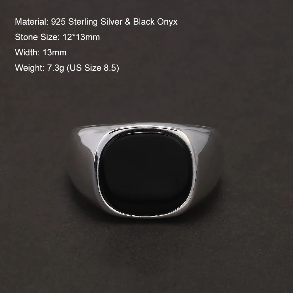 S925 Sterling Silver Black Ony - đánh giá và giá Mens Signet Ring