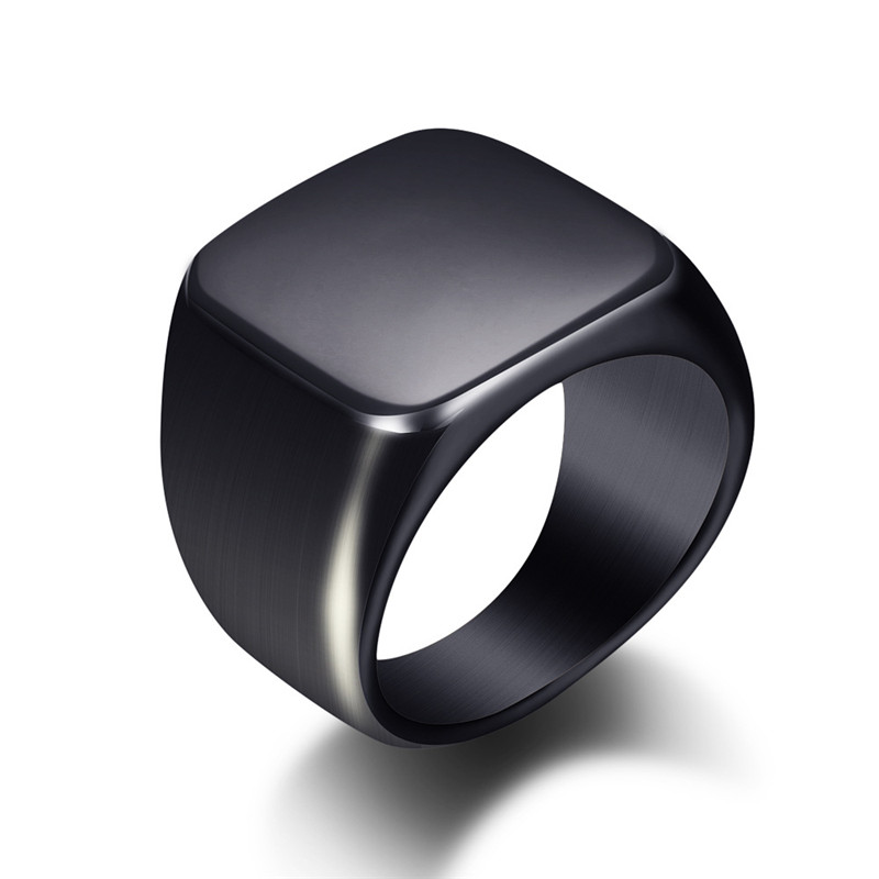 Fashion Men Black Smooth Stain - đánh giá và giá Mens Signet Ring