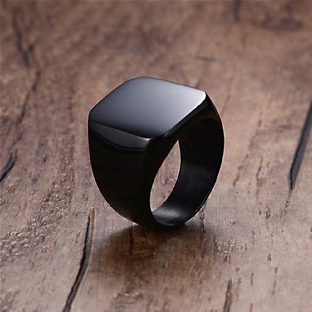 Fashion Men Black Smooth Stain - đánh giá và giá Mens Signet Ring