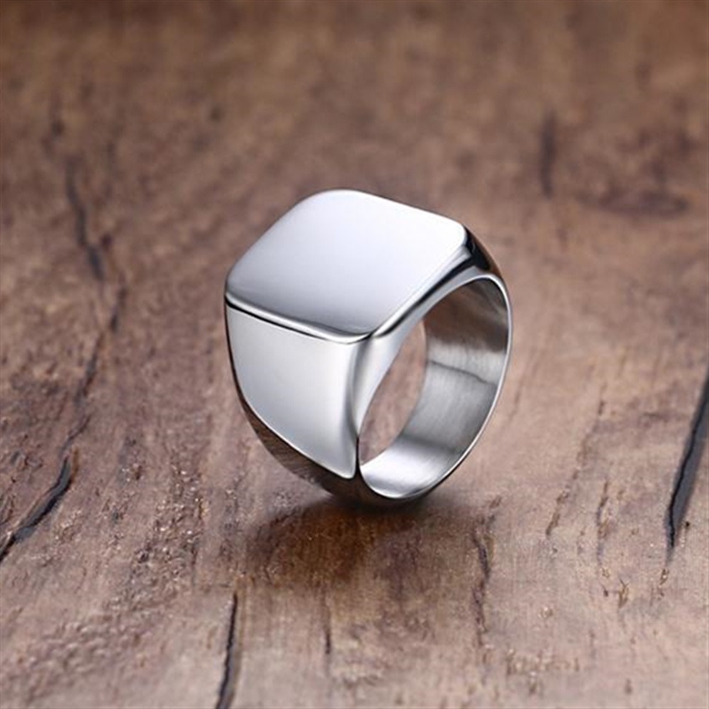 Fashion Men Black Smooth Stain - đánh giá và giá Mens Signet Ring
