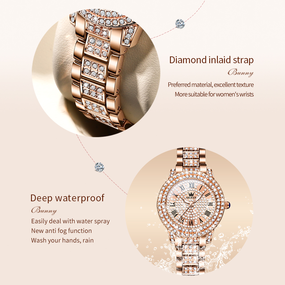 OLEVS 9943 Luxury All Diamond  - đánh giá và giá Jewelry Diamond Watches
