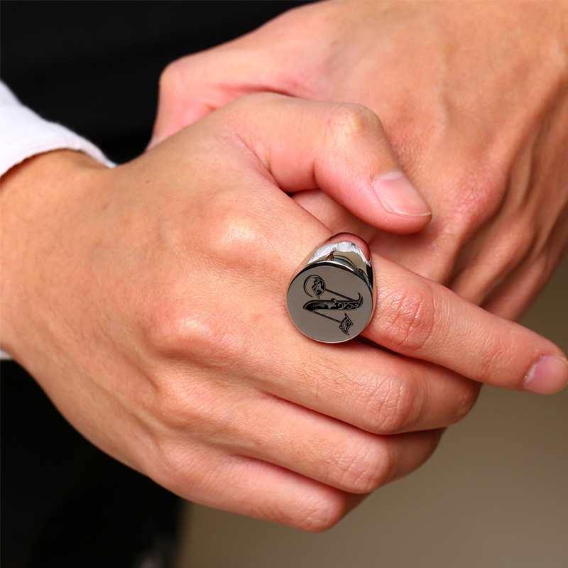 Vnox Kiểu Dáng Hoa Văn Chữ Ban - đánh giá và giá Mens Signet Ring