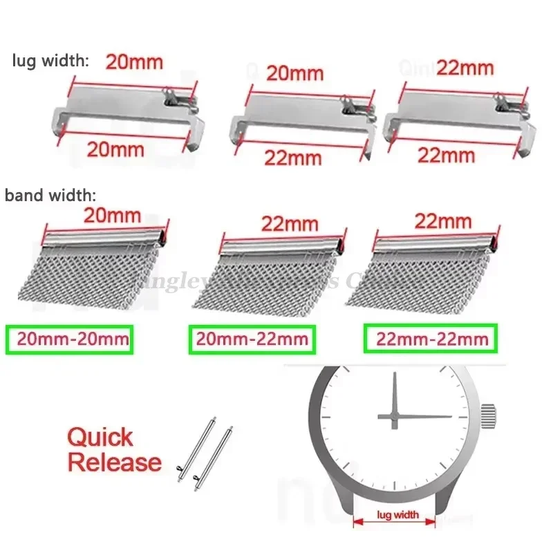 2pcs Watch Band Adapters 20mm  - đánh giá và giá Jewelry Stores Watches